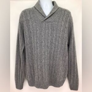 Mens Daniele Blasi XXL Gray Wool Blend Shawl Collar Sweater Made In Italy